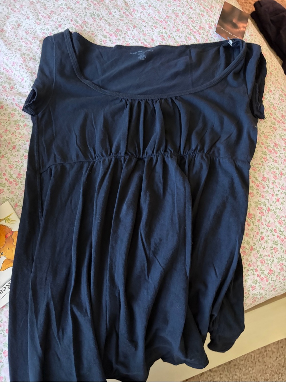 Brandy Melville Navy Blue Scoop Neck Babydoll Tunic